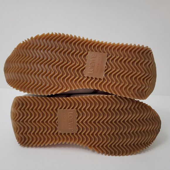 LOEWE Flow Runner Sneakers Womens 7 EU38 Nylon Suede Leather Trainers White Pink - Picture 7 of 12